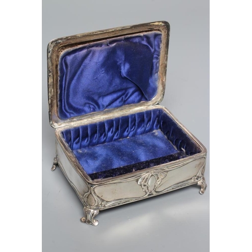 191 - AN EDWARDIAN SILVER DRESSING TABLE BOX, maker's mark mis-struck (HS?), Birmingham 1904, of rounded o... 