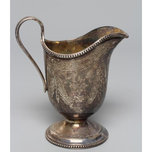 193 - A VICTORIAN SILVER HELMET MILK JUG, maker Crespel & Parker, London 1874, with cast and applied bead ... 