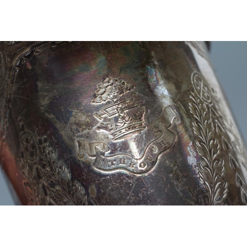 193 - A VICTORIAN SILVER HELMET MILK JUG, maker Crespel & Parker, London 1874, with cast and applied bead ... 