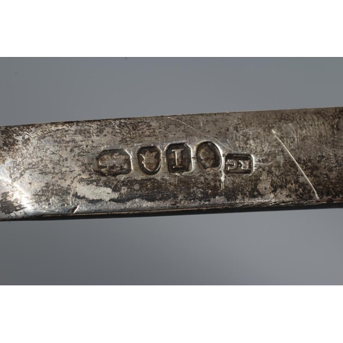 196 - A LATE GEORGE III SILVER MEAT SKEWER, maker Robert Garrard I, London 1804, of typical form engraved ... 