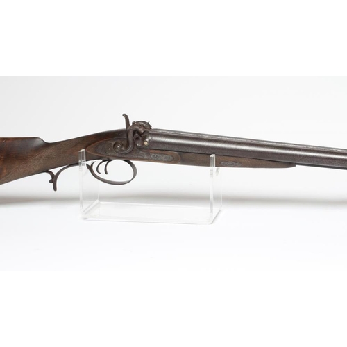 414 - A PERCUSSION DOUBLE BARRELLED SHOTGUN, by J.Green, with 27 1/2