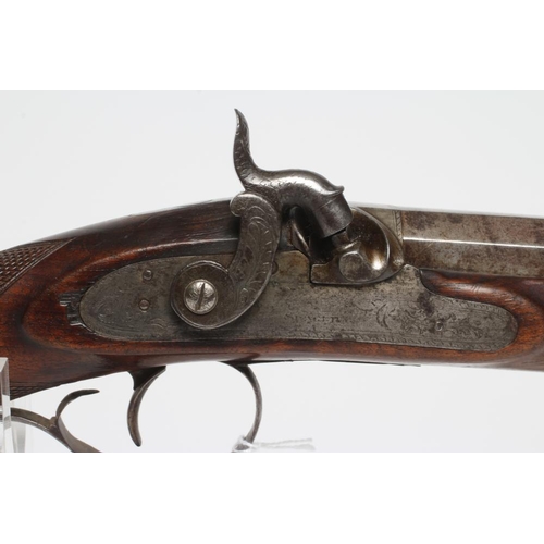 415 - A PERCUSSION SHOTGUN by Seager, late 19th century, the 32