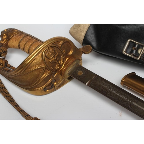 417 - AN 1827 PATTERN NAVAL OFFICER'S SWORD, the 31 1/2