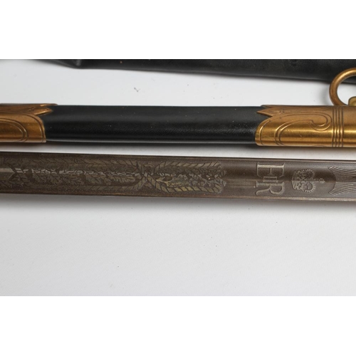 417 - AN 1827 PATTERN NAVAL OFFICER'S SWORD, the 31 1/2