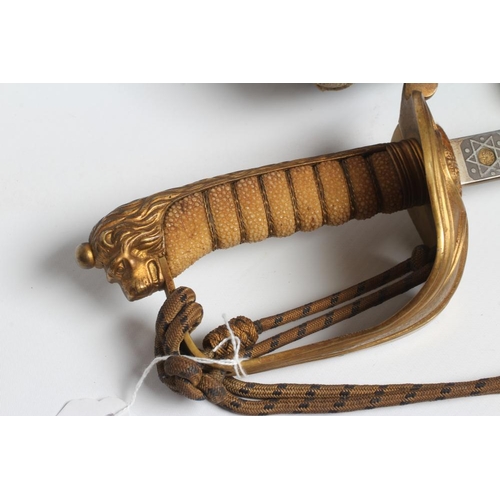 417 - AN 1827 PATTERN NAVAL OFFICER'S SWORD, the 31 1/2