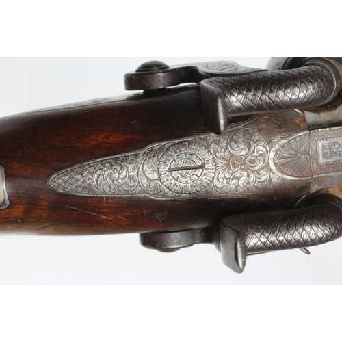 423 - A PERCUSSION DOUBLE BARRELLED SHOTGUN, by Samuel & C. Smith of Princess Street London, the 28