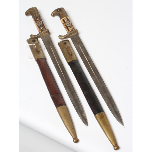 433 - TWO WWII GERMAN POLICE DRESS BAYONETS, both with 13