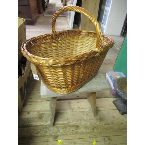 572 - BASKET AND STOOL