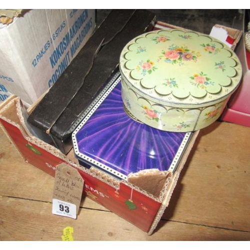 93 - SMALL BOX OF BUTTONS AND OTHER SEWING EQUIPMENT