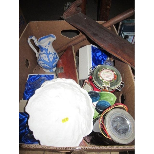 124 - BOX OF MISCELLANEOUS INCLUDING MINCER ETC