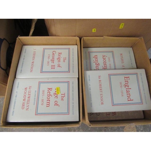 128 - TWO BOXES OF THE OXFORD HISTORY OF ENGLAND