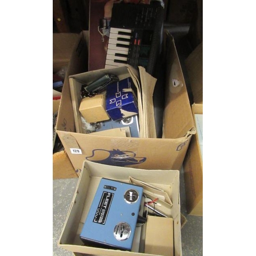 129 - BOX OF MISCELLANEOUS INCLUDING CASIO KEYBOARD