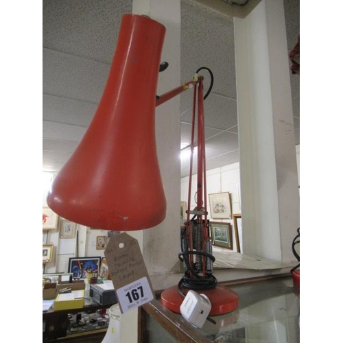 167 - RETRO ORANGE ANGLE POISE LAMP