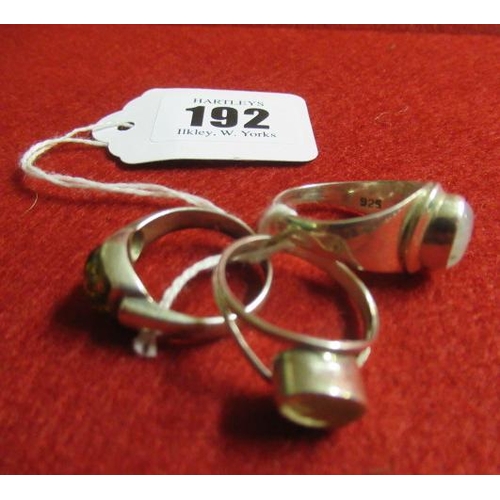 192 - THREE SILVER RINGS