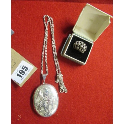 195 - SILVER LOCKET AND A RING