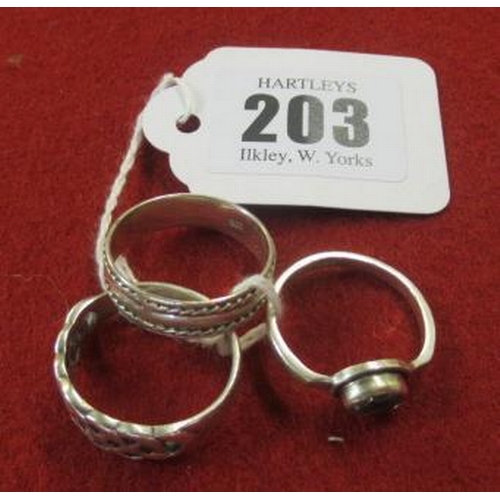 203 - THREE SILVER RINGS