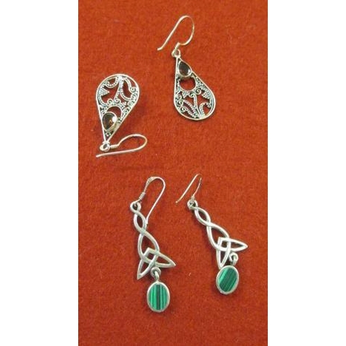 206 - TWO PAIRS OF SILVER EARRINGS