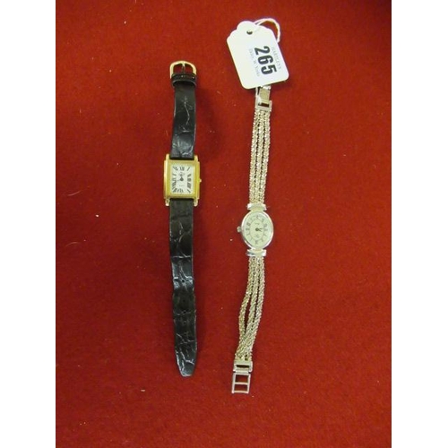 265 - LADIES SILVER WRISTWATCH AND ANOTHER