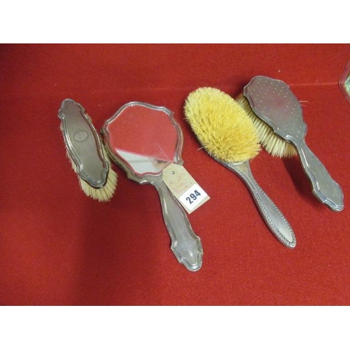 294 - SILVER BRUSH AND MIRROR SET