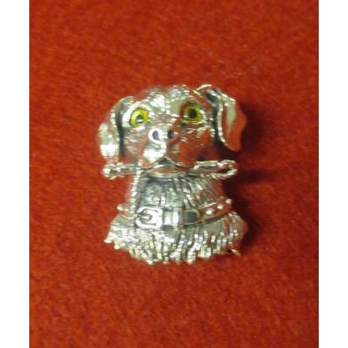 296 - SILVER DOG BROOCH