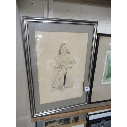 780 - FRAMED FEMALE LIFE DRAWING BY JOHN BUSBY