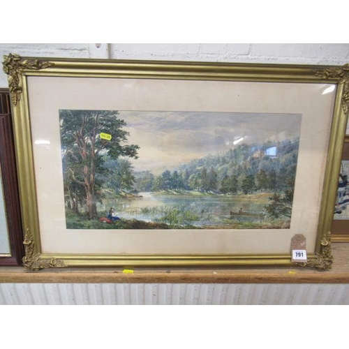 791 - GILT FRAMED WATERCOLOUR AND ANOTHER