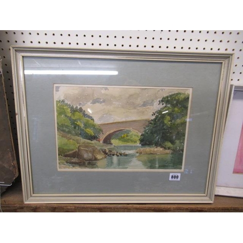 800 - WATERCOLOUR BY DONALD EYRES AND A QUANTITY OF PRINTS