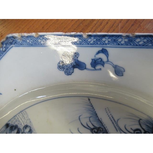 3 - A CHINESE PORCELAIN CHARGER of octagonal form, painted in underglaze blue with a deer in open landsc... 