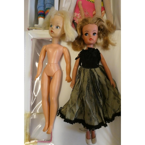 102 - 5 Sindy dolls in carrying case, together with a large quantity of Sindy clothes and accessories