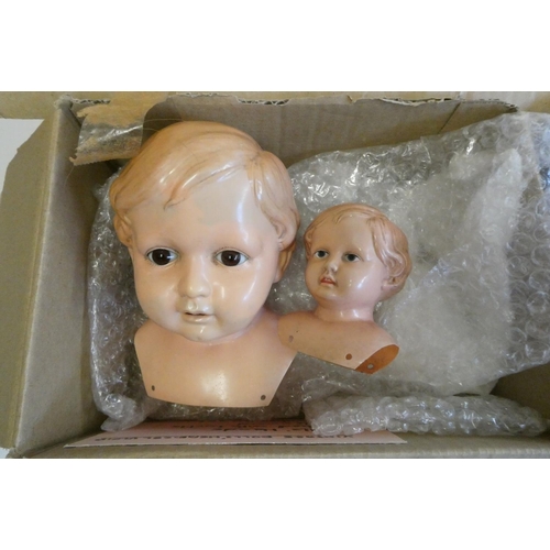 105 - A quantity of bisque, wax and composition doll parts, including an AM 370 9 DEP shoulder head, an AM... 