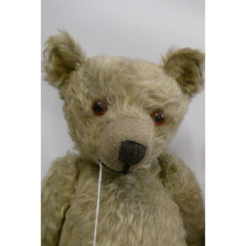 113 - Two old straw filled teddies, comprising a 20