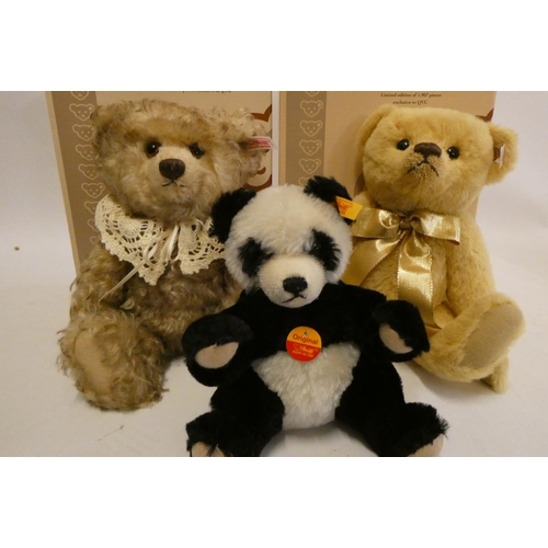 121 - Two boxed Steiff bears, comprising a 27cm Seamstress Bear and a 26cm Edward, both with certificates,... 