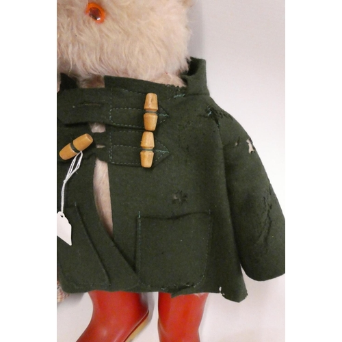 129 - Paddington and an Aunt Lucy Bear, Paddington in a Green felt coat and red Dunlop boots, Lucy with fe... 