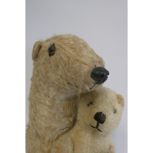 143 - Deans Rag book polar bear and cub, Ivy & Brumas, c.1950, with white plush and label