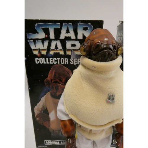 198 - Two Kenner Star Wars Collector Series 300mm figures Tusken Raider and Admiral Ackbar, boxes AF, figu... 