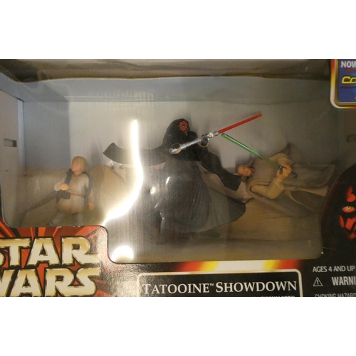 226 - Five boxed Star Wars Hasbro toys, Episode I, Comprising Tatooine Showdown, Anakin Skywalker (Naboo P... 