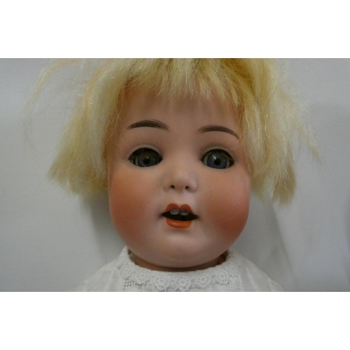 30 - Four vintage dolls, comprising an Armand Marseille 995 9 with sleeping eyes, an Armand Marseille 996... 