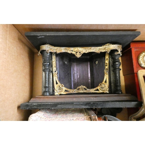 74 - Box of good quality antique dolls house furniture and accessories, comprising a two room German room... 