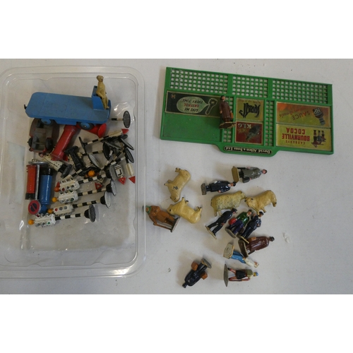 1042 - Trackside accessories and figures by Hornby and Dinky including farm animals and traffic lights, goo... 