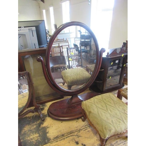 1003 - LARGE MAHOGANY TABLE MIRROR