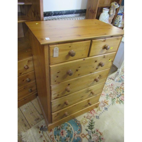 1103 - SMALL SIX DRAWER PINE CHEST