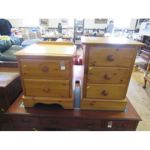 1107 - TWO PINE BEDSIDE CABINETS