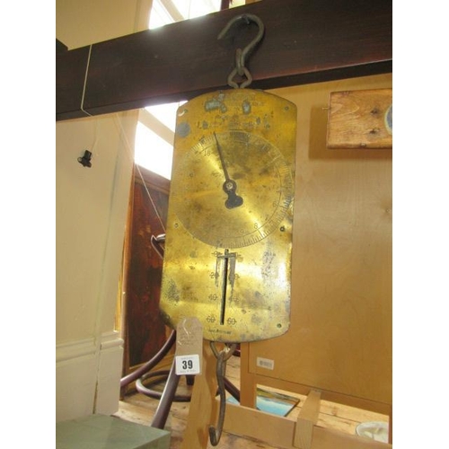 39 - SALTER BRASS WEIGHING SCALES