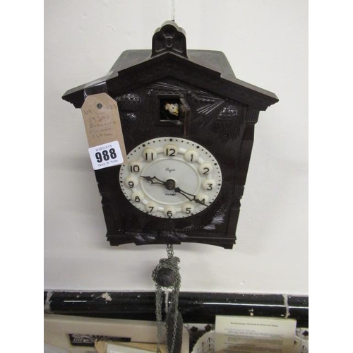 988 - 1930S BAKELITE CUCKOO CLOCK