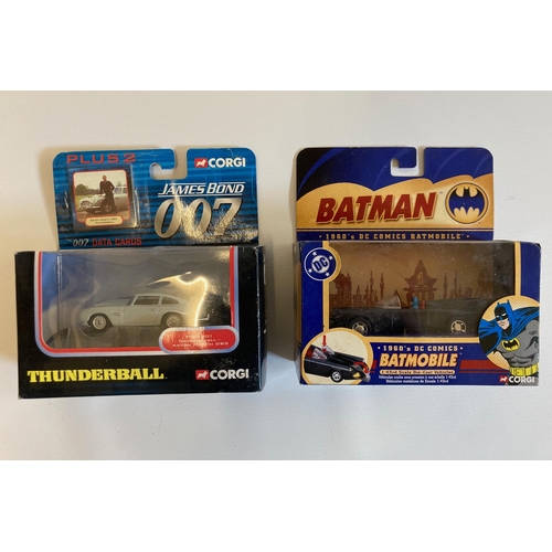 714 - Corgi Thunderbolt Aston Martin DB5 and DC Comics Batmobile, both items boxed, mint