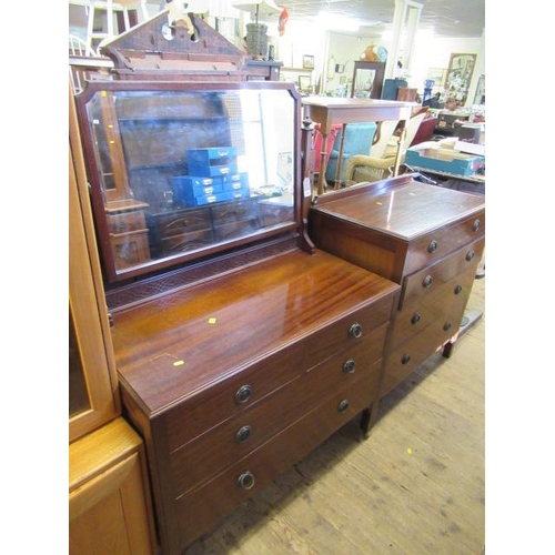 914 - MAHOGANY DRESSING CHEST AND A CHEST OF DRAWERS