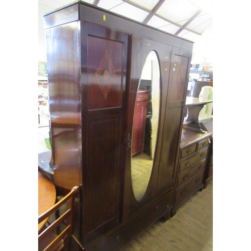 1042 - INLAID MAHOGANY WARDROBE