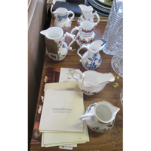 106 - SEVEN ROYAL WORCESTER CHINA JUGS