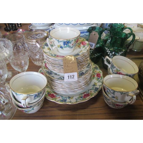 112 - FLORAL CHINA TEAWARE