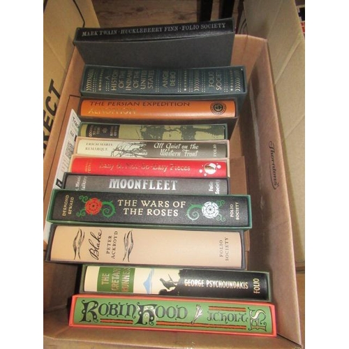 172 - BOX OF FOLIO BOOKS INCLUDING ROBIN HOOD